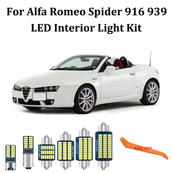 

100% White Error Free Canbus LED interior Map Dome Trunk Glove box lights Kit For Alfa Romeo Spider 916 939 (1995-2010)