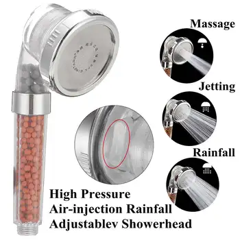 

Cheap shopping week temperature control shower head multicolor LED hot spring water saving high pressure bathroom shower head