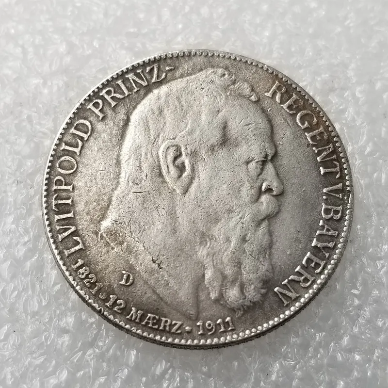 

1911 5 Mark Bavaria Germany coins silver plated coin copy old coins for collection gift bedge