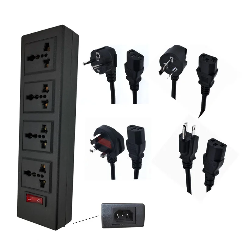 

Network filter 4 Outlets Multi Universal PDU Power Strip Electric Extension socket Connector for C14 C13 US UK AU EU Plug 2500W
