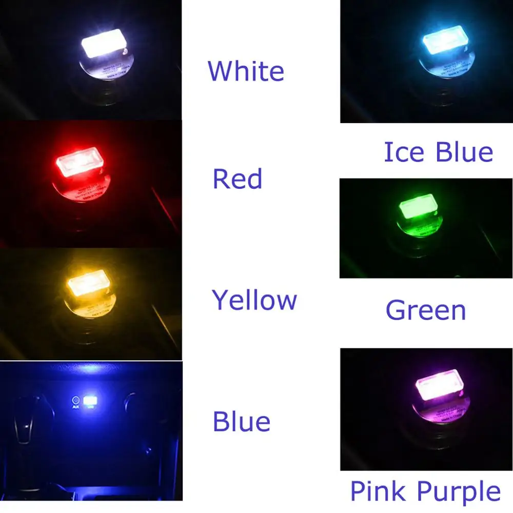 5V USB Mini LED Car Atmosphere Light Vehicle Interior Roof Neon Ambient Night Lamp Pluggable for Home PC Notebook Decor 3