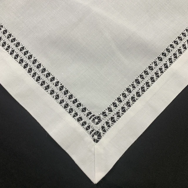 Linens Placemats Asztali Ruhával Futó Vastag Anyag Fehér Vászon Helyek Dupla Hemstitchált Elegáns Ebédhez - Image 2