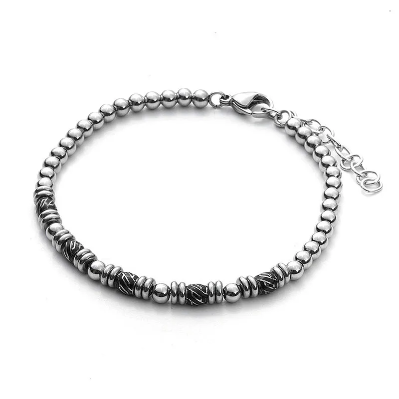 

Runda New Arrival Stainless Steel Men Beaded Bracelet Jewelry