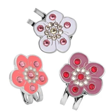 Гольф кристаллическая крышка клип маркер козырьки украшения гольф, мяч, кепка подарки гольф шляпа зажимы белый+ розовый красный