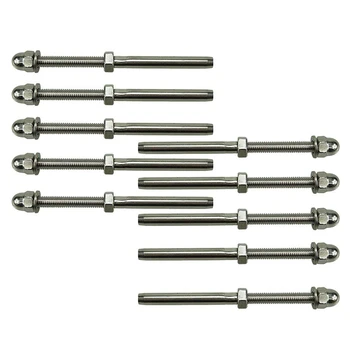 

Threaded Terminal Stud End,Stainless Steel Stair Railing,For 1/8 Inch Cable Deck Railing Hand Swage T316 Marine Grade 60 Pack