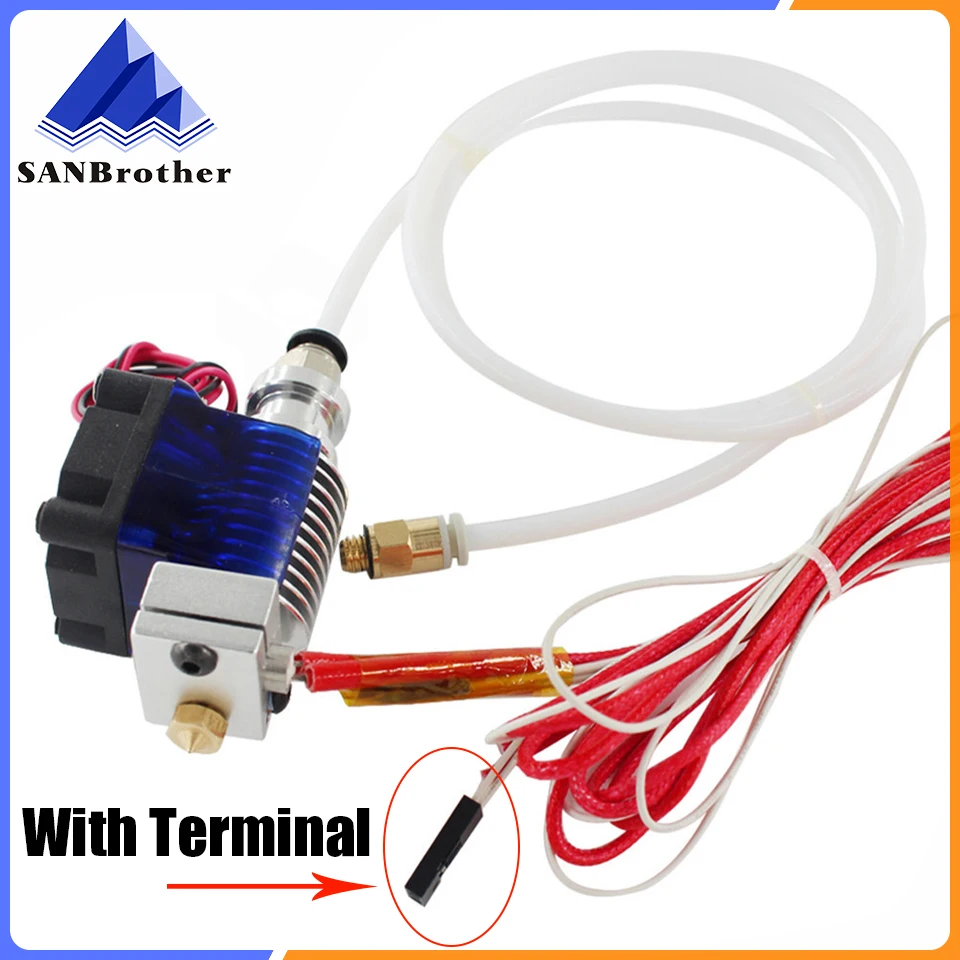 

3D Printer Parts E3D V6 Hotend Kit 0.4/1.75MM J-head Remote extruder 12V 24V with Cooling Fan tube