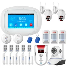 KERUI K52 4,3 дюймов TFT цветной дисплей безопасности дома умный жилой беспроводной охранная wifi GSM сигнализация панельная тревога комплект