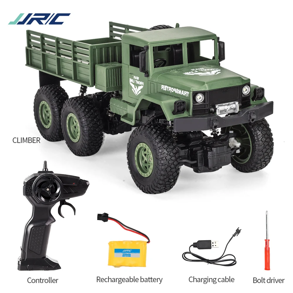 JJRC Q68 Q69 1/18 RC грузовик 2,4 г 6WD внедорожный гусеничный военный грузовик армейский автомобиль Детский подарок Дети Нескользящая игрушка подарок