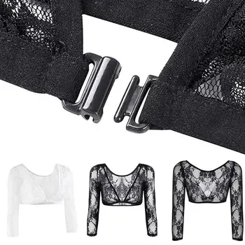 

Women Both Side Mesh Sexy Lace Tops Transparent Seamless Top Button Arm Shaper Front Women Mesh G7G5