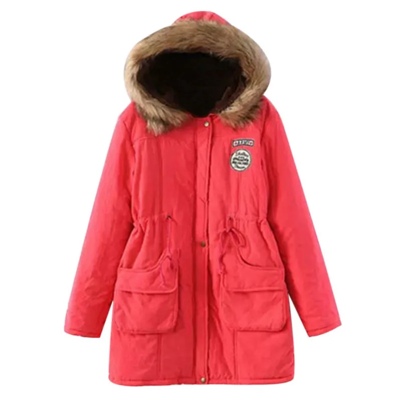 Женская зимняя куртка с капюшоном, пушистые парки, женские пальто, плотные теплые хлопковые зимние куртки с капюшоном, женская верхняя одежда, парки - Цвет: E185219A