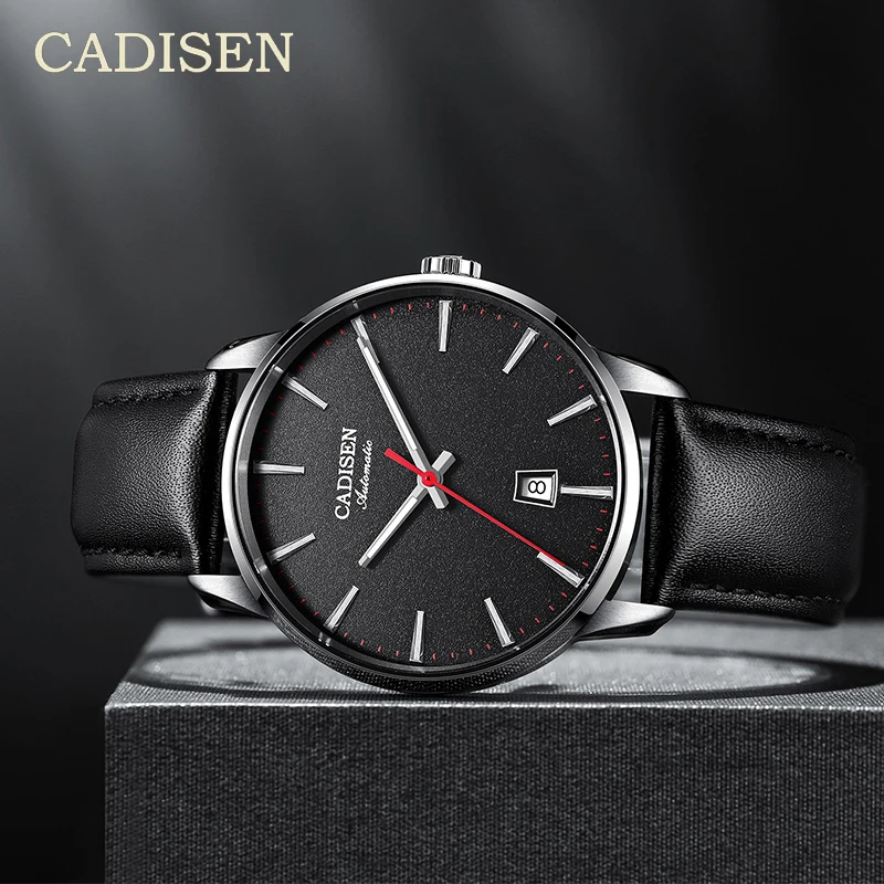 

CADISEN Mens Watches Top Brand Luxury Mechanical Watches For Men Waterproof Leather Automatic Watch Men Clocks relogio masculino