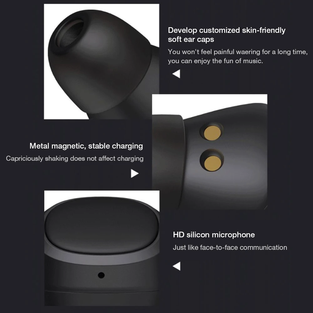T1 TWS, мини bluetooth 5,0, наушники с шумоподавлением, Hi-Fi, стерео, тяжелый бас, двусторонний вызов, IPX6, глубина, водонепроницаемая гарнитура