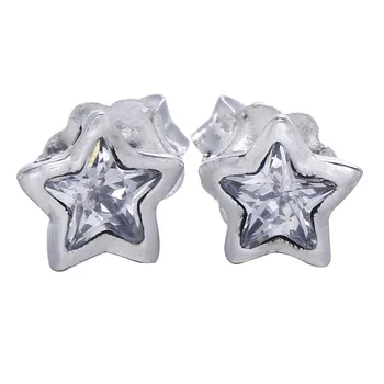 

Authentic 925 Sterling Silver Earring Starshine With Cubic Zirconia Studs Earrings For Women Wedding Gift Fine Diy Jewelry