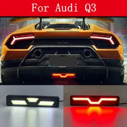 Luz de freio led nevoeiro lâmpada retângulo luz freio traseiro do carro cauda parar led flash decorativo lâmpada sinal universal 6000k para audi q3