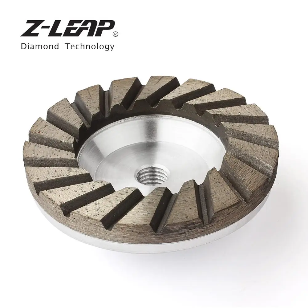 Z-LEAP " алмазная шлифовальная чашка колесо алюминиевая база турбо абразивный инструмент для бетонный гранитный пол грубая шлифовка M14 резьба