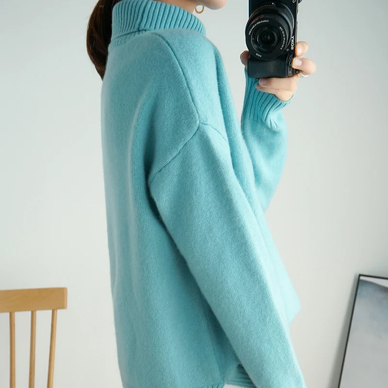 Winter Women's Mock Neck Fleeced Sweatshirt Long