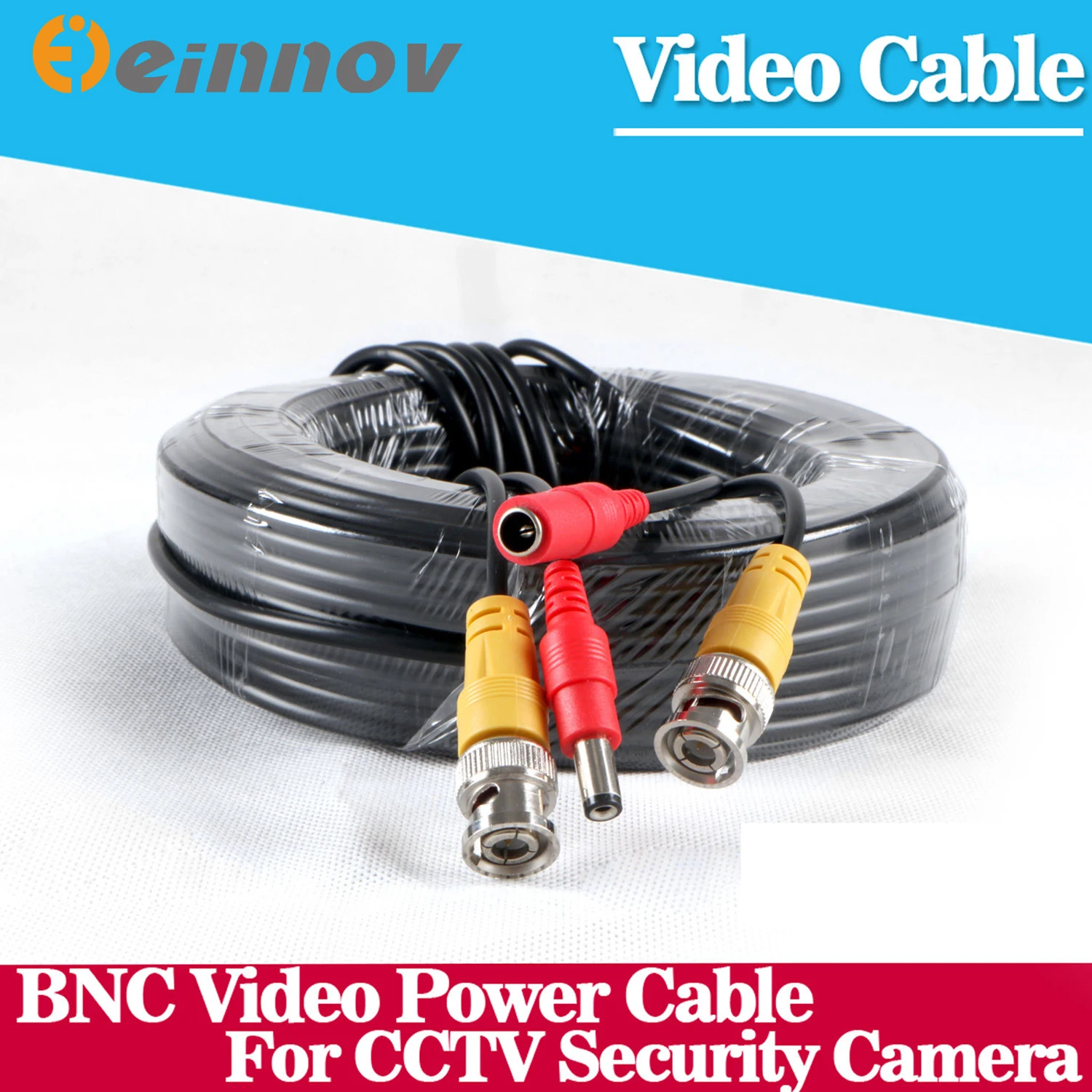 Einnov-Cable integrado de alimentación de adaptador y vídeo BNC, 20M, 12V CC, para sistema de cámara analógica CCTV DVR