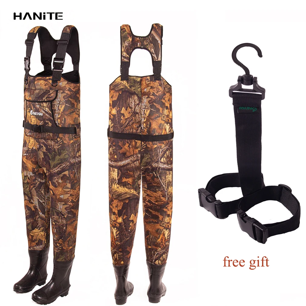 HANITE 5mm Ranking TOP17 shopping Waterproof Thermal Neoprene Wader Boots with Rubber