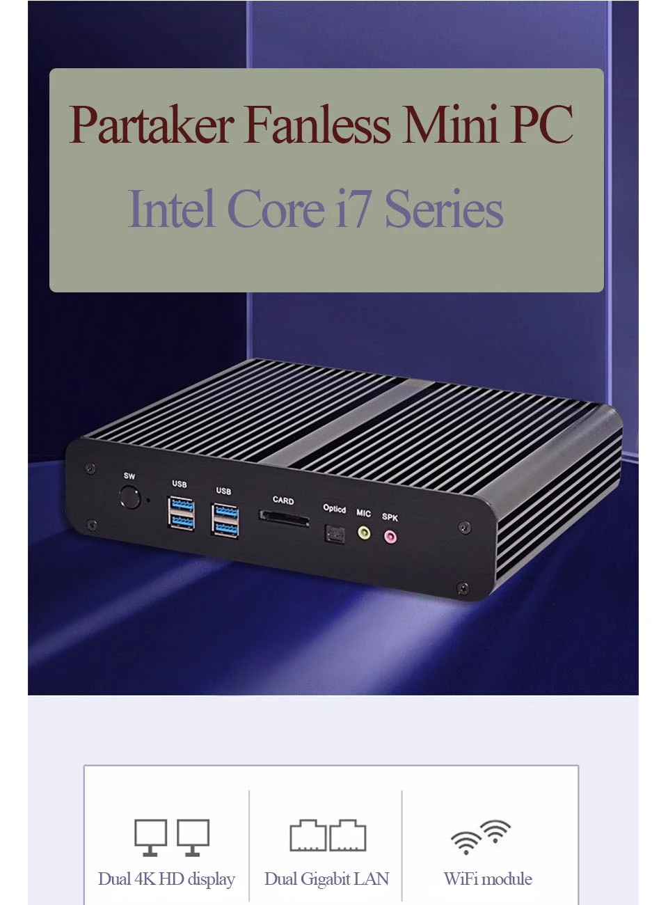 B2 Intel Core i7 встроенный мини ПК 4500U 4650U Win 10 Smrat HTPC linux Безвентиляторный настольный компьютер двойной дисплей Micro 2 RS 232