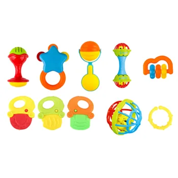 

10 pcs Baby Educational Dental Gel Hand Grip Rattle Toy Set for Children Playing