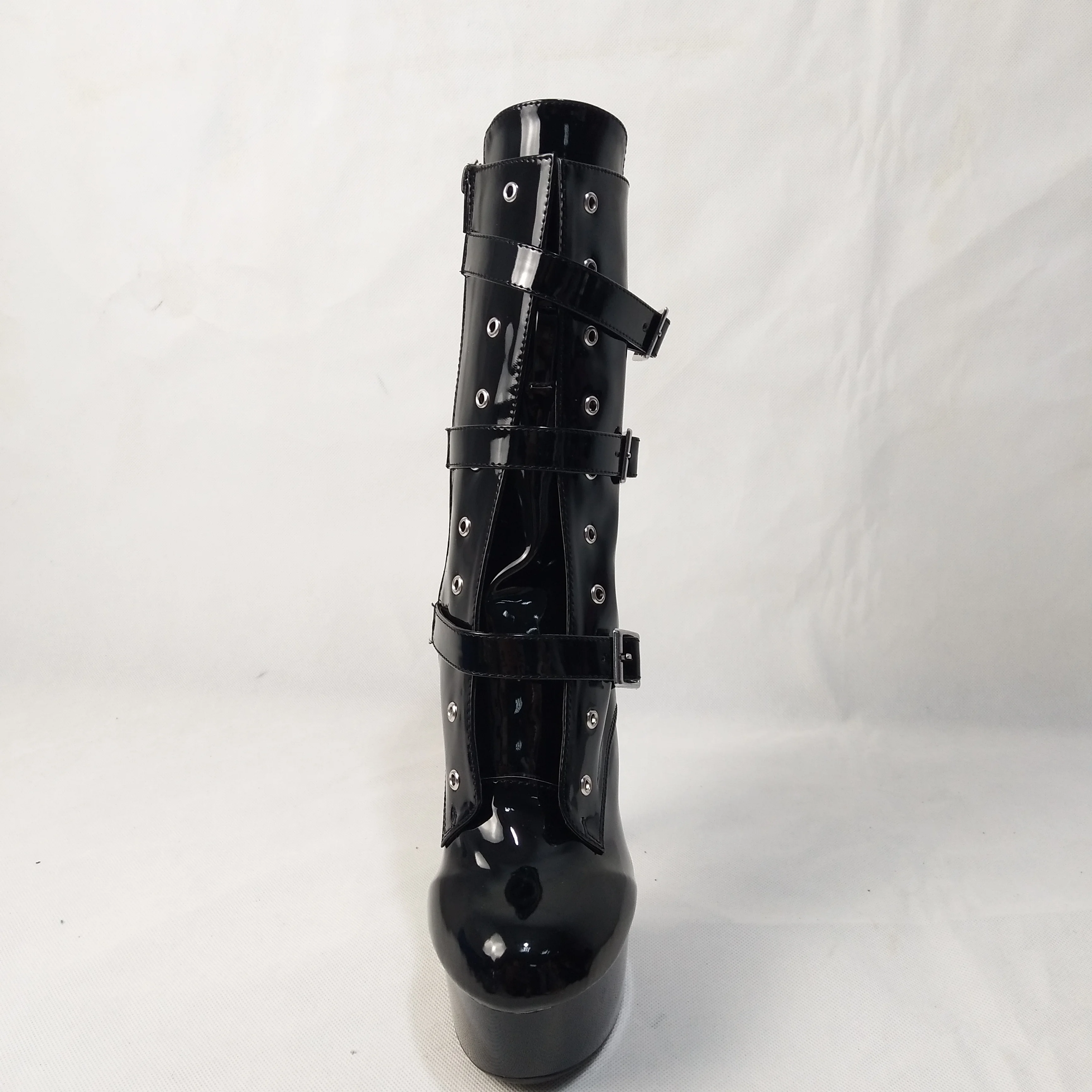 Hot selling leather 15CM high heels, hollowed-out platform shoes, black low - barrel women's Dance Shoes