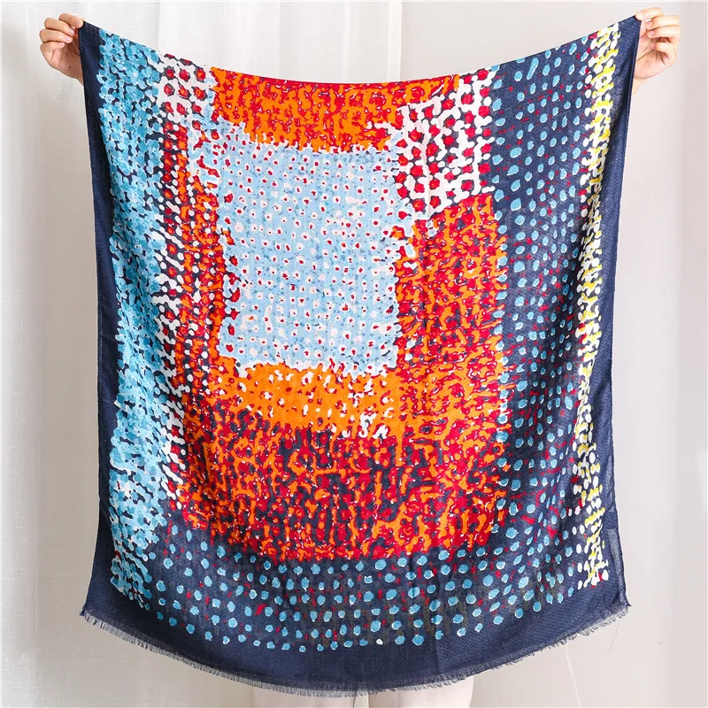 

accesorios mujer bufandas invierno mujer women's autumn winter Spain style fashion long abstract print hijab scarf