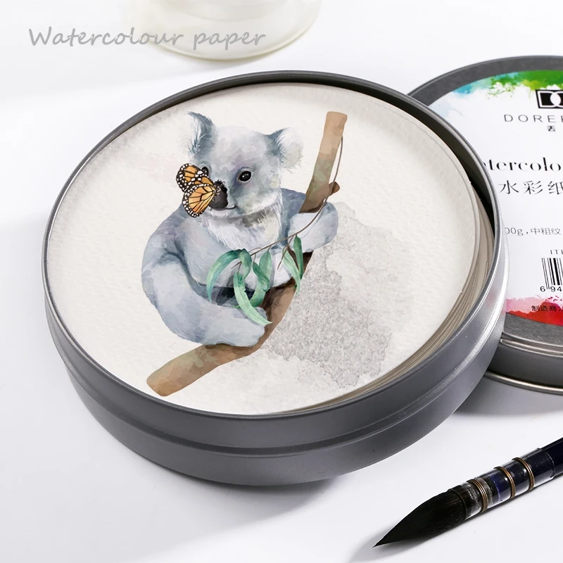 300g Professional Creative Round Watercolor Paper Pad Aquarelle Book Painting Paper Hand Painted Office School Supplies