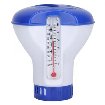 

Atie Poolsupplytown Floating Mini Small Chlorine And Bromine Tabs Dispenser With Built-in Floating Thermometer For Pool