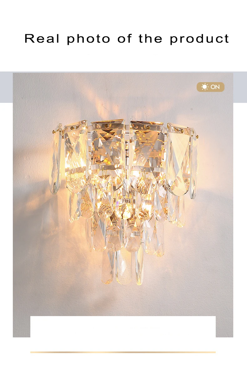 wall hanging lights Light Luxury Crystal Wall lamp Living room TV Background Wall lamp Postmodern Simple Atmosphere Home Bedroom Bedside Lamps bedside wall lights