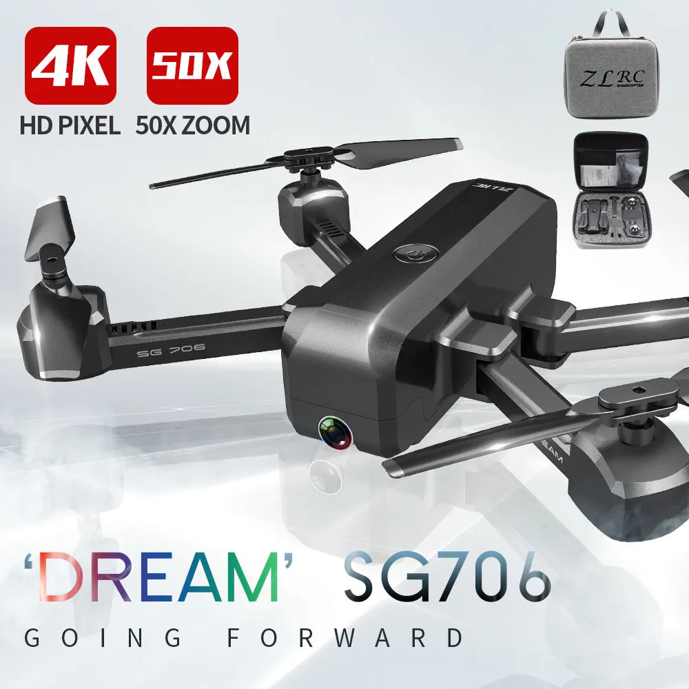Дрон SG706 с двойной камерой 4K HD 5G Wifi FPV Drone RTF RC Quadcopter Follow Me игрушки для детей# B20