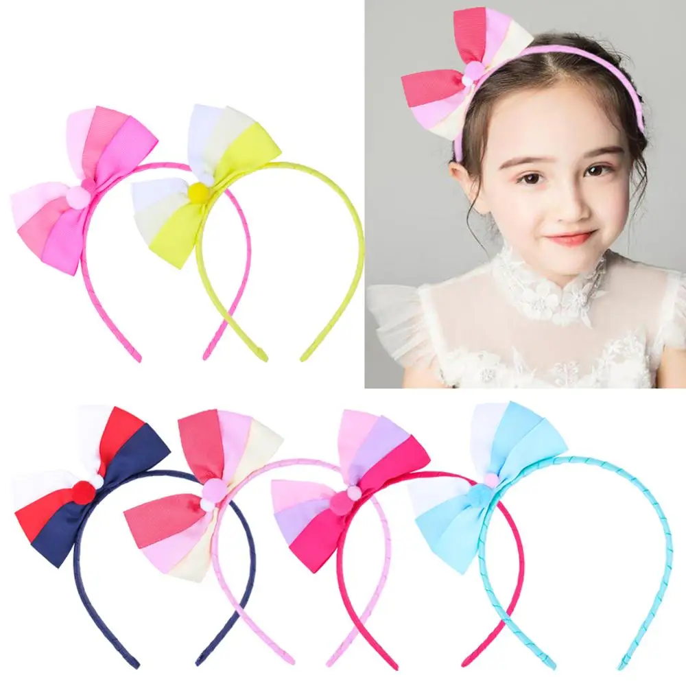 

2019 New Girls Hair Band Three-Color Bow Headband Girls Family Banquet Birthday Party Sweet Decorative Headband Hair Accessories