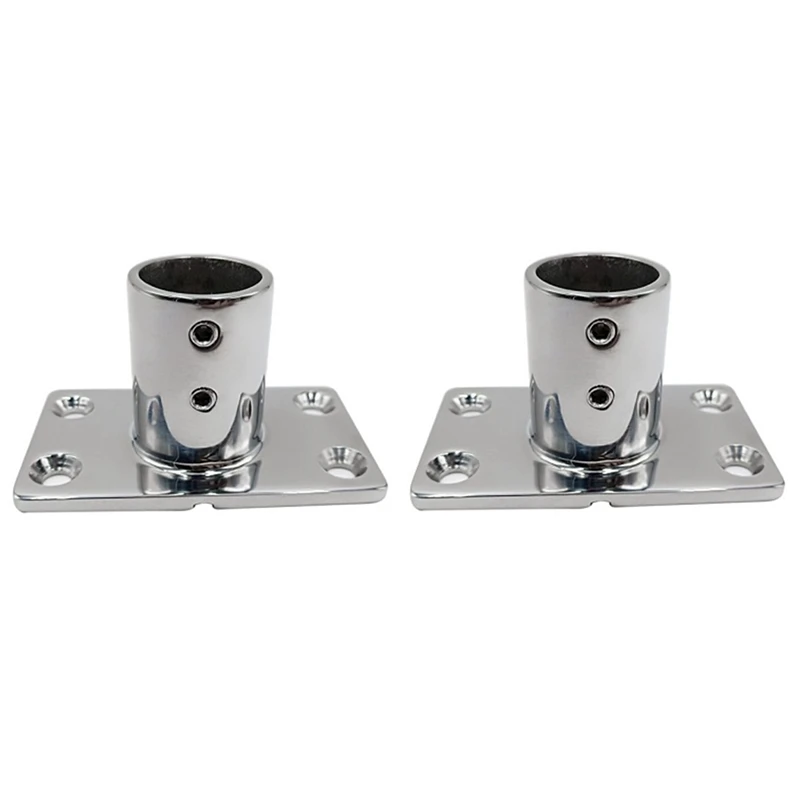 

2 Pcs 90 Degree Boat Deck Hand Rail Fittings Rectangular Base for 25mm Tubing Marine Dock Hardware, 316 Stainless Steel