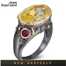 DreamCarnival, оригинальные кольца с кубическим цирконием для женщин, ослепительные Сияющие огранки CZ, готические украшения на свадьбу, годовщину WA11786