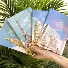 

Candy color world famous architectural notebook Korean version of cute and simple student diary retro A5A6A7 portable notebook