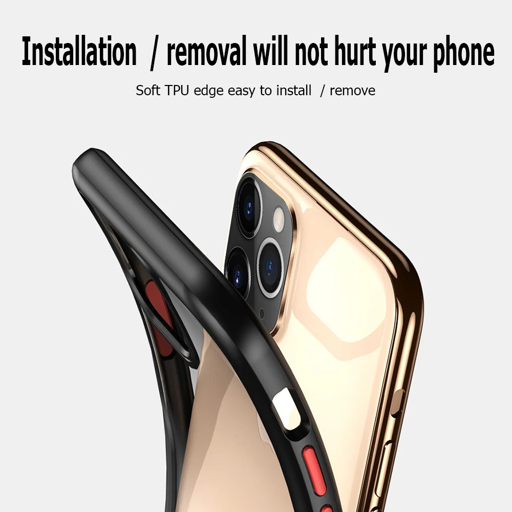 LLZ. COQUE противоударный Прозрачный чехол для IPhone 11 Pro Max TPU бампер Гибридный чехол для Iphoen 11 тонкий мягкий прозрачный чехол