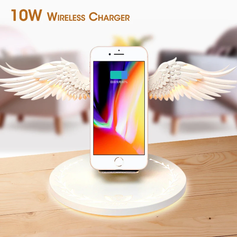 

Qi Wireless Charge Dock 10W Angel Wings 3.0 Fast Charger Type C For iPhone X XR 8 Plus Smasung S9 S10 Plus For Huawei P30 Xiaomi