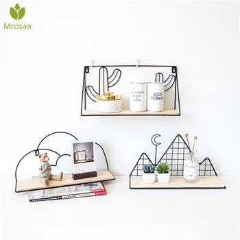 

Nordic Style Metal Decorative Shelf Cactus Mountain Storage Holder Rack Shelves Home wall Decor Potted Ornament Holder Rack