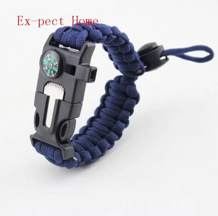 200 шт./лот открытый компас для выживания paracord свисток шестерни пряжка Кемпинг спасательный канат спасательный Браслет - Color: C