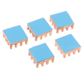 

5pcs Pure Copper Heat Sink Memory RAM Adhesive Back Cooling MOS Radiator GPU IC Chipset Radiator Cooler Heatsink 9x9x4mm