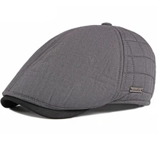 HT2868 береты мужские шапки s Толстая теплая зимняя шапка винтажная флисовая подкладка плоский Плющ газетная Кепка Мужская ушанка папа шляпа ретро мужские береты Кепка