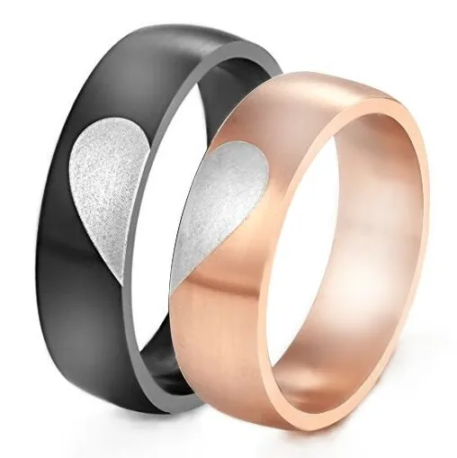 Best New Arrival Her King His Queen Couple Wedding Band Ring Stainless Steel Anniversary Engagement Promise Ring for Women Men
