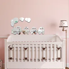 Трехмерная Наклейка на стену украшение зеркало стерео поезд облако дети гостиная телевизор диван стены экологически