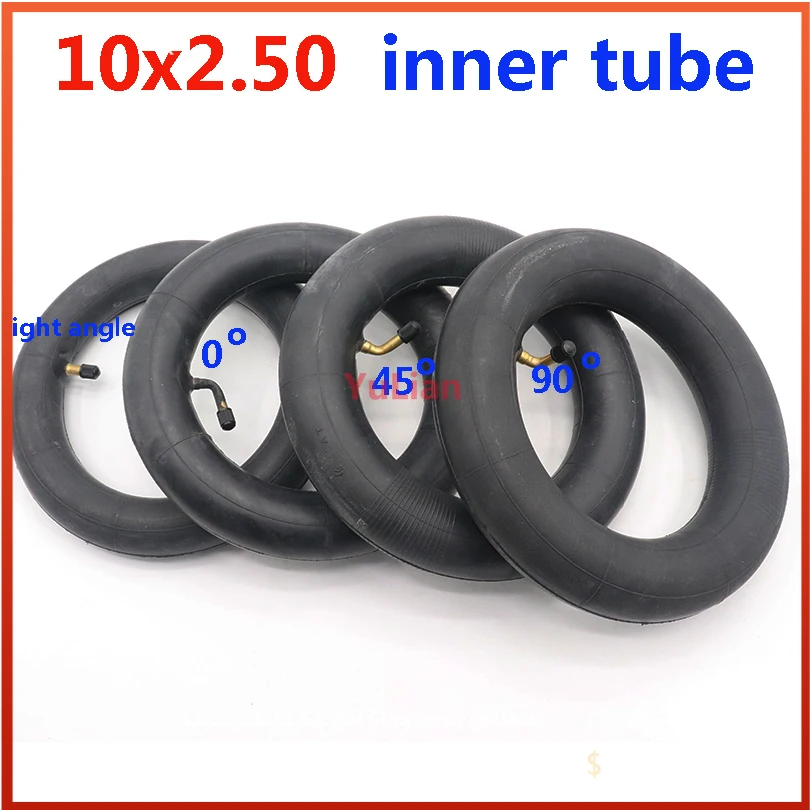 10X2.50 Inner Tube 10x2.5 Tube Innertube with bent valve 0 45 90 Degree valve for Baby Stroller Pram Scooter 10 Inch