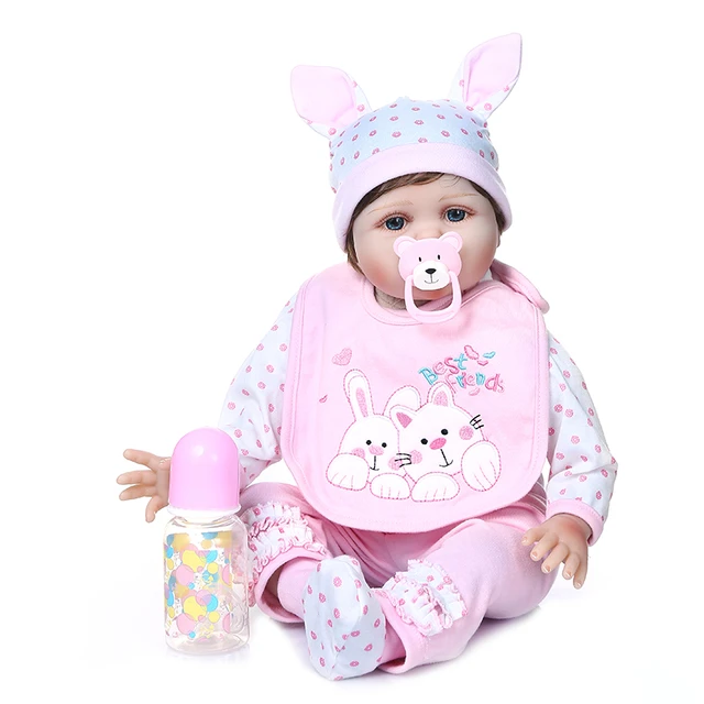 Roupa Para Boneca Bebê Reborn Coelho Com Bolinha, NPK DOLL, Rosa