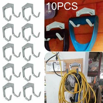 

10 Pcs Metal Tool Storage Wall Hook Double Hanger Holder Hanging Garden Garage HKS99