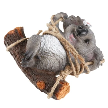 

BEAU-Koala Bear Hanging Ornament Simulation Resin Landscape Statue Handicrafts Koala Swing Home Outdoor Courtyard Garden Decorat