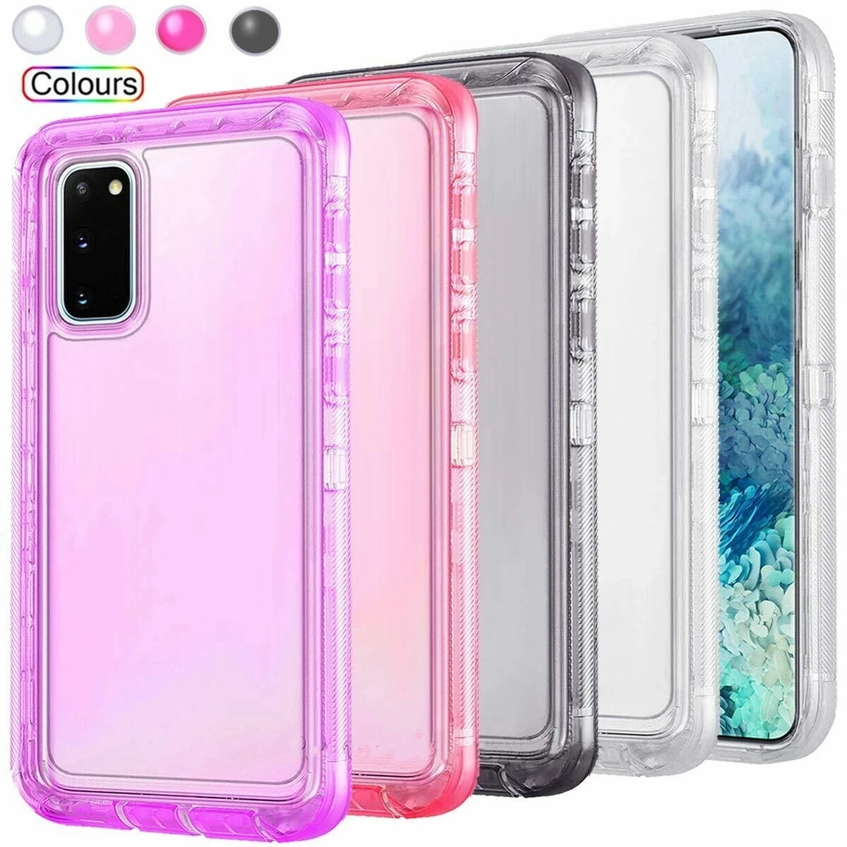 3 IN 1 For Samsung Galaxy S21 S20 S22 S23 S24 S25 S26 Ultra S10 Note 20 10 Heavy Duty Clear Shockproof Hybrid Bumper Case Cover