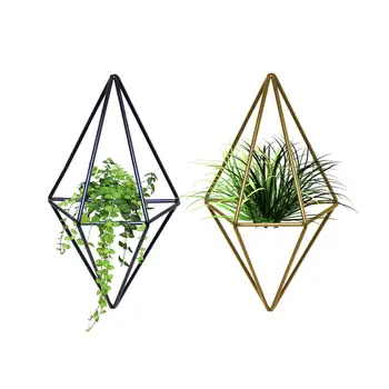 

Iron Rustic Style Freestanding Hanging Double Diamond Shaped Metal Tillandsia Air Plants Rack Holder Planter Ornament Wedding I