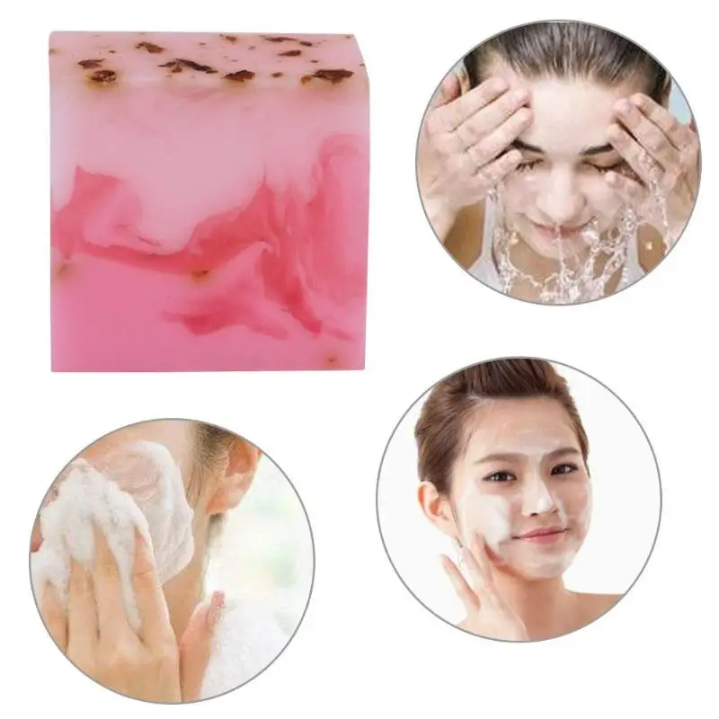 100 г мыло для купания, розовое натуральное эфирное увлажнение, уменьшая размер пор, Антивозрастное масло, Отбеливающее масло ручной работы