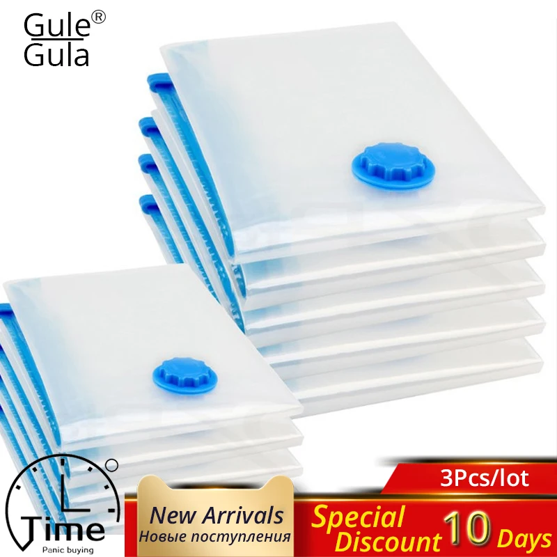 

Home vacuum bags for clothes Storage Bag With Valve Transparent Border Foldable Compressed Organizer Space Saving Seal packet
